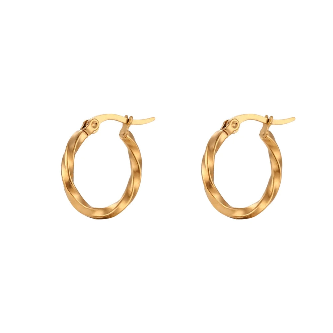 SHORT PLOT TWIST HOOP EARRINGS